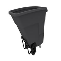 1 Cubic Yard 1200 lbs. Capacity Standard Duty Nestable Tilt Truck - Industrial Gray