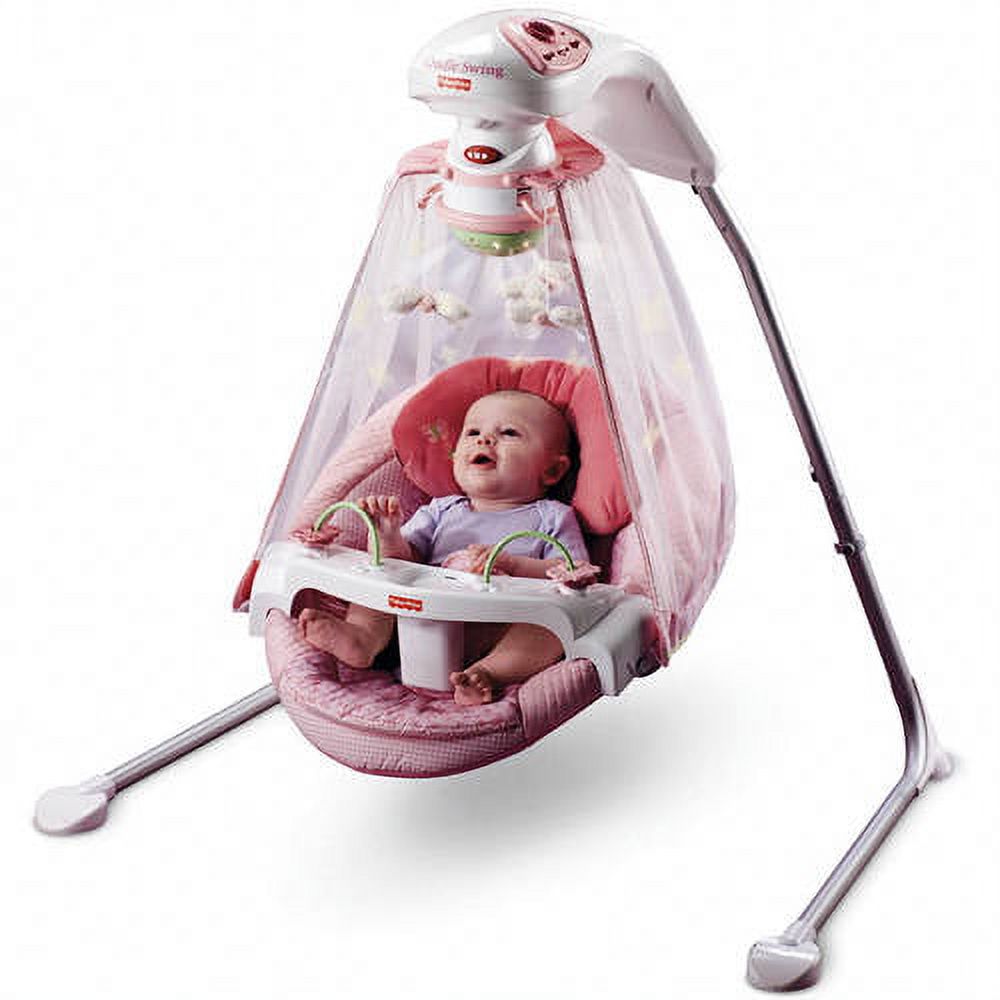 Fisher-Price Cradle Swing with 6-Speeds, Butterfly Garden Papasan - image 2 of 4
