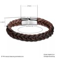 thumbnail image 3 of EOEMY Stainless Steel Leather Bracelet 8 Inches 13mm Slide L382-Default, 3 of 7