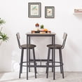 thumbnail image 3 of Bar Table Set of 2, 3 Piece Pub Table with 2 Round Stools,PU Upholstered Counter Height Dining Table and Chairs Set,Breakfast Table with Footrest for Kitchen,Living Room,Bar,Small Spaces, 3 of 8