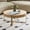 Natural Ash, variant on Kevinplus 31.5" Round Small Coffee Table, Handcraft Drum Coffee Table for Living Room, with Sturdy Pedestal,Natural Ash