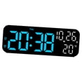 thumbnail image 3 of Reloj despertador digital LED Dst electrónico con brillo ajustable de 3 niveles. Azul negro, 3 of 7