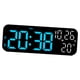 thumbnail image 3 of Reloj despertador digital LED Dst electrónico con brillo ajustable de 3 niveles. Azul negro, 3 of 7