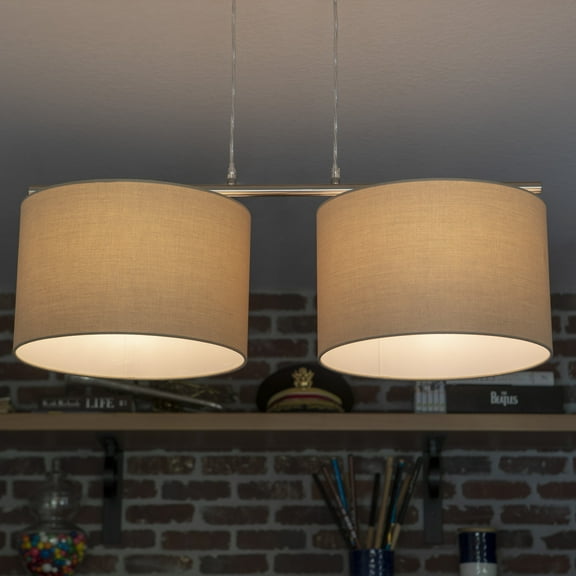 Kloss Two Drum Shade Pendant Light Fixture, 31.5" Wide