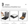 thumbnail image 4 of Waffle Maker, Breakfast  Maker with Heart Shape Design Uniform Heating 30x26x34cm, Nonstick Just Add Batter, 4 of 7