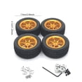 thumbnail image 4 of Paquete de 4 llantas de rueda de goma Vogacara Kit RC Car Crawler Toy Hubs oro, 4 of 6