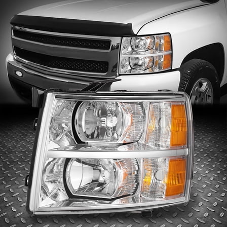 Nuvision for 2007-2014 Chevy Silverado Driver Side OE Style Headlight Head Lamp Chrome