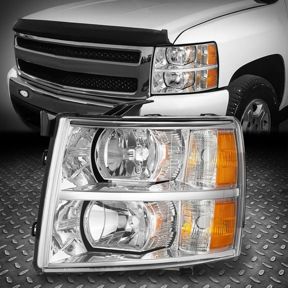 Nuvision for 2007-2014 Chevy Silverado Driver Side OE Style Headlight Head Lamp Chrome