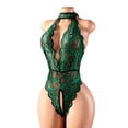 thumbnail image 4 of Levmjia Lingerie Set Lace Teddy Bodysuit One Piece Lingerie For Women Solid Color Soft Sheer Mesh Sleepwear Romantic Valentines Day Gift, 4 of 9