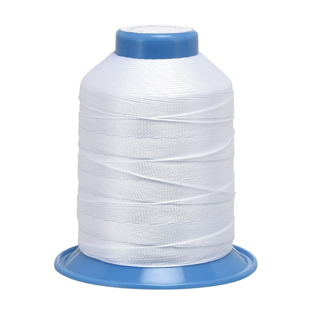 Unique Bargains Fil de Polyester Blanc Collé, Extra Résistant 710 Yards 420D/0.45mm