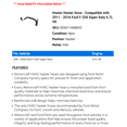 thumbnail image 2 of Heater Heater Hose - Compatible with 2011 - 2016 Ford F-250 Super Duty 6.7L V8 2012 2013 2014 2015, 2 of 2