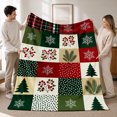 thumbnail image 3 of SPXUBZ Christmas Flannel Fleece Blanket, Soft Throw Blanket with Snowflake Tree Pattern, Cozy Blanket for Sofa Bed Bedroom Home Decor 80"x60", 3 of 5
