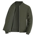 thumbnail image 3 of Satankud Men's Bomber Jacket Lightweight Casual Flight Windbreaker Zip Up Coat with Pocket Army 2XL, 3 of 8