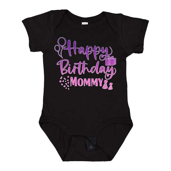 Inktastic Purple Happy Birthday Mommy Boys or Girls Baby Bodysuit