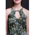 thumbnail image 4 of Bimba Floral Women Printed Crew Neck Side Slits Halter Dress Long Evening Gown-XX-Large, 4 of 6