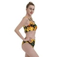 thumbnail image 4 of Daiia Tangerine printed 2 piece Swimsuit Bikinis for Women High Waisted Racerback Bathing Suits Summer Tummy Control Scoop Neck Swimwear-XX-Large, 4 of 8