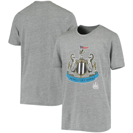 Youth Heathered Gray Newcastle United Distressed Logo Tri-Blend T-Shirt