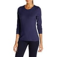 thumbnail image 3 of Hanes T-Shirt Col Rond à Manches Longues pour Femmes, G, Marine, 3 of 3