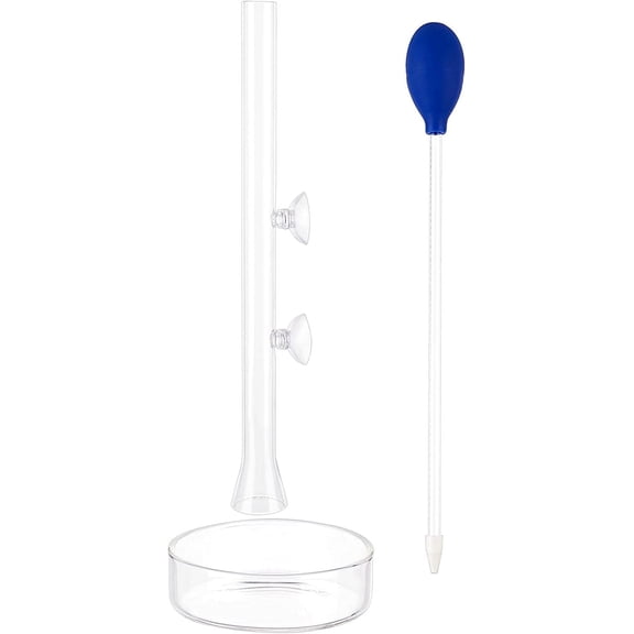 Glass Fish Shrimp Feeding Tube and Dish Aquarium Pipette Clear with Acrylic Coral Feeder 30cm