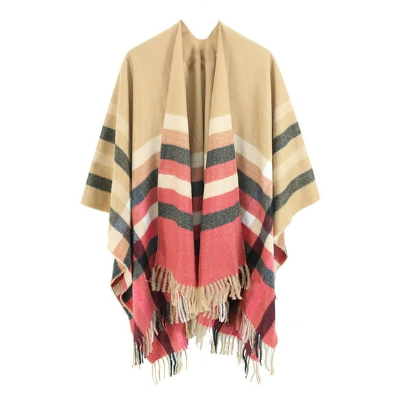 Aoochasliy Winter Scarfs Christmas Clothes Women Warm Oversized Printing Blanket Cape Wraps Shawl Cardigans