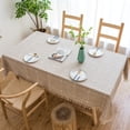 thumbnail image 1 of Jinsinto Rectangular Stain-Proof Tablecloth Outdoor Waterproof Table Cloth Cotton and Linen Table Cloth Suitable for Kitchen, Garden, Birthday Decoration(Brown square,140 x 140cm), 1 of 5