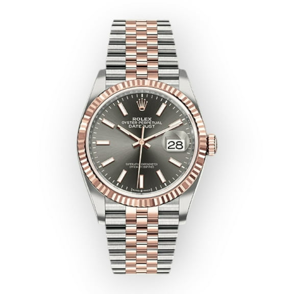Pre-Owned Rolex Datejust 36 126231 Dark Rhodium Dial Everose Rolesor Jubilee Bracelet Men’s Watch