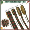 thumbnail image 4 of 69 Yards Christmas Plaid Ribbon Red and Green Ribbon with Gold Edges 4 Sizes Christmas Striped Ribbons for Gift Wrapping Home Decoration Tree Decor Making 10.5~39mm, 4 of 5