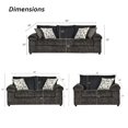 thumbnail image 2 of Roundhill Furniture Nason Wide Wale Corduroy Sofa, Loveseat, and Cuddle Chair Set, Charcoal, 2 of 13
