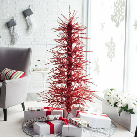 5ft. Pre-Lit Red Tinsel Twig Christmas Tree by Sterling Tree
