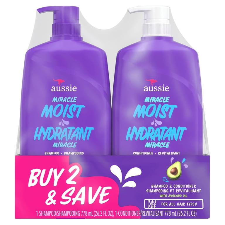 Aussie Miracle Moist Shampoo & Conditioner Set, 26.2 fl oz