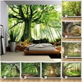 thumbnail image 2 of Tapiz de paisaje de árbol y bosque para colgar en la pared, decoración Hippie Boho, tapiz de tela grande, manta de tela estética para dormitorio, 2 of 4