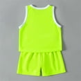thumbnail image 5 of Toddler Baby Summer Outfits Comfy Casual Sleeveless Round Neck Tank Tops + Shorts Boys Girls 2 Pieces Workout Active Set Green 2-3 Years, 5 of 9