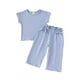 thumbnail image 1 of Odeerbi 6M-4Y Conjunto de Verano Para Niñas de Manga Corta de Algodón Con Ribete de Lechuga Pantalones Anchos Conjunto de Dos Piezas, 1 of 3