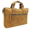 thumbnail image 2 of Vagarant Traveler 15" Cowhide Oil Tanned Leather Messenger Bag L12. Dark Brown, 2 of 3