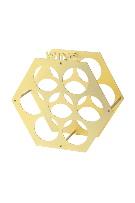 Metal Double-Sided 7-Bottle Wine Rack, Holds 7 Bottles of Wine