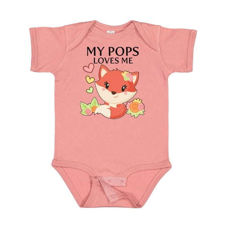 

Inktastic My Pops Loves Me- Little Fox Gift Baby Boy or Baby Girl Bodysuit