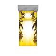thumbnail image 2 of Ambesonne Tropical Fitted Sheet & Pillow Sham Set, Place with Palm Trees, Full, Yellow and White, 2 of 3