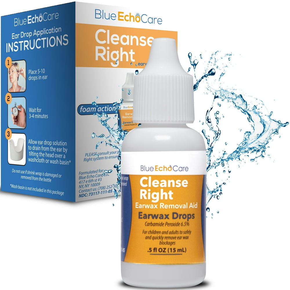Cleanse Right FDA Approved, USA Made, Ear Wax Removal Ear Drops for