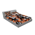 thumbnail image 2 of Ambesonne Camo Fitted Sheet & Pillow Sham Set, Modern Design, Calking, Orange Grey Black, 2 of 2