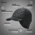 thumbnail image 5 of TrailHeads Women's Winter Ponytail Hat | Trucker Hat with drop down ear warmers - quilted/black, 5 of 5