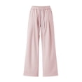 thumbnail image 2 of cocolona Womens Summer Casual Lounge Pants Elastic Waist Drawstring Straight Wide Leg Pants with Pockets, 2 of 4