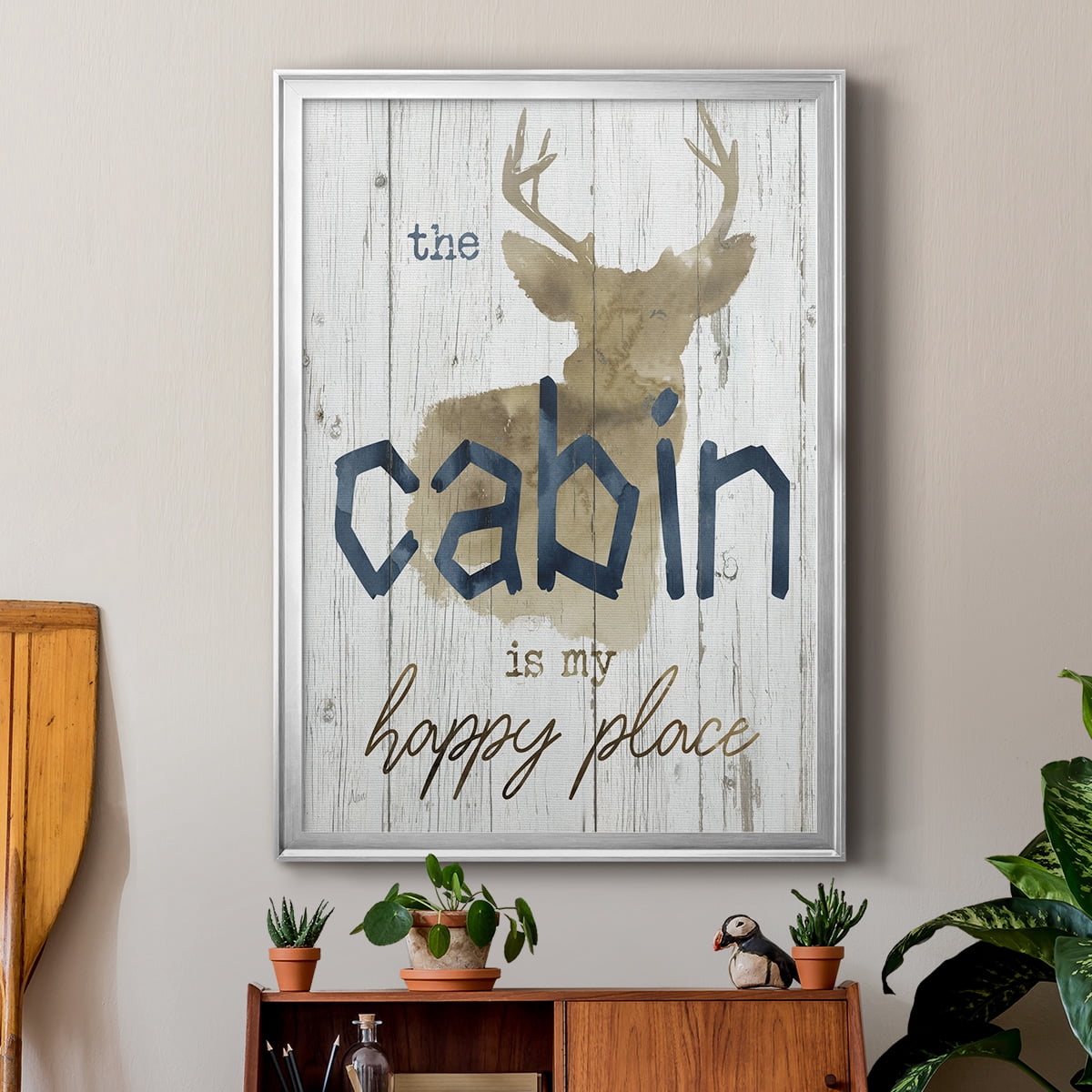Happy Place Cabin Premium Classic Framed Print - Ready to Hang