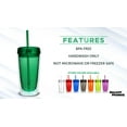 thumbnail image 2 of Double Wall Acrylic Tumblers 16 oz. Set of 10, Bulk Pack - BPA Free, Perfect for Iced Coffee, Soda, Other Hot & Cold Beverages - Green, 2 of 5