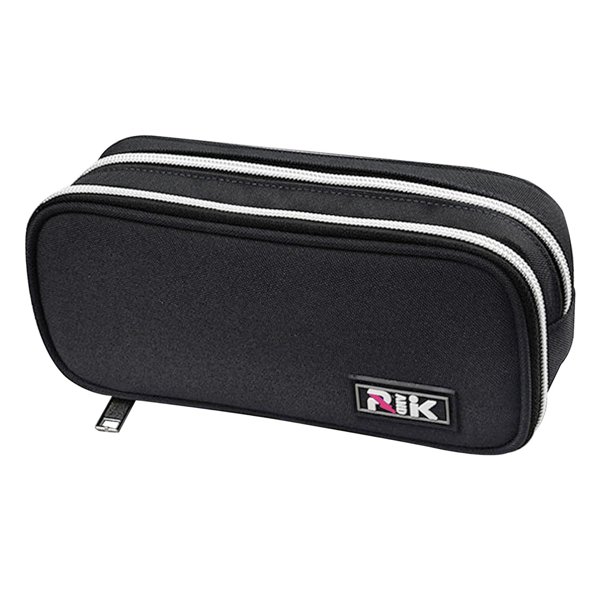 Estuche duradero para bolígrafos, suministros portátiles para diario con organizador de cremallera, bolsa de cosméticos Un negro BLESIY Estuche para lápices