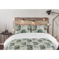 thumbnail image 5 of Ambesonne Grunge Down Alternative Quilt Comforter, Bohemian Rectangular Forms, Full, Laurel Green Dark Brown, 5 of 5