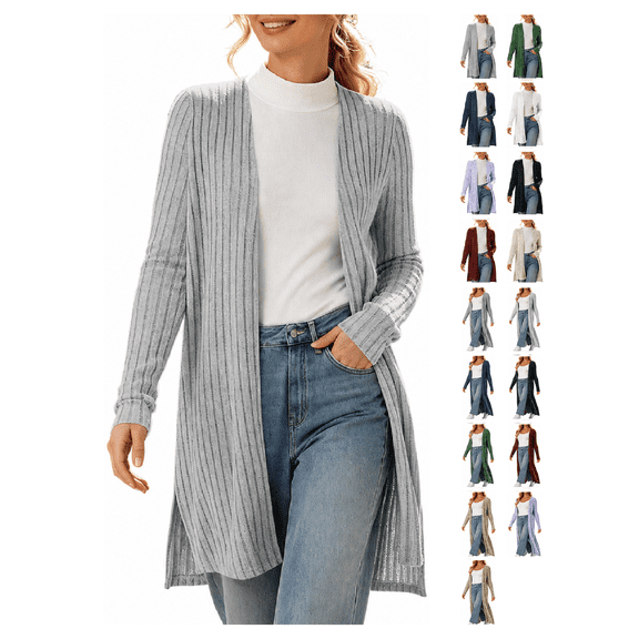 FchengtaiS Long Cardigan Sweaters Women Trendy Open Front Sweater Coat Soft Knit Duster Tops