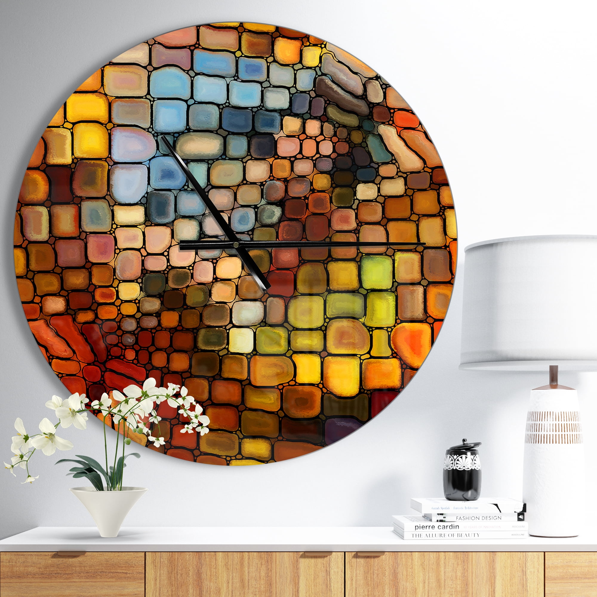 Designart 'Dreaming of Stained Glass' Metal Wall Clock