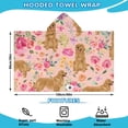 thumbnail image 2 of Golden Retriever with Flowers Hooded Bath Towel，60"x35" for Ages 3 To 12 Kids, Quick Dry Lightweight Soft Microfiber Hood Beach Towel Cover Up for Kids, 2 of 7