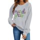 thumbnail image 5 of Mujeres de Manga Larga Tops Navidad Informal Impreso Cuello Tripulado Sudadera Invierno Acogedor, Mujeres de Manga Larga Navidad Tops, 5 of 6