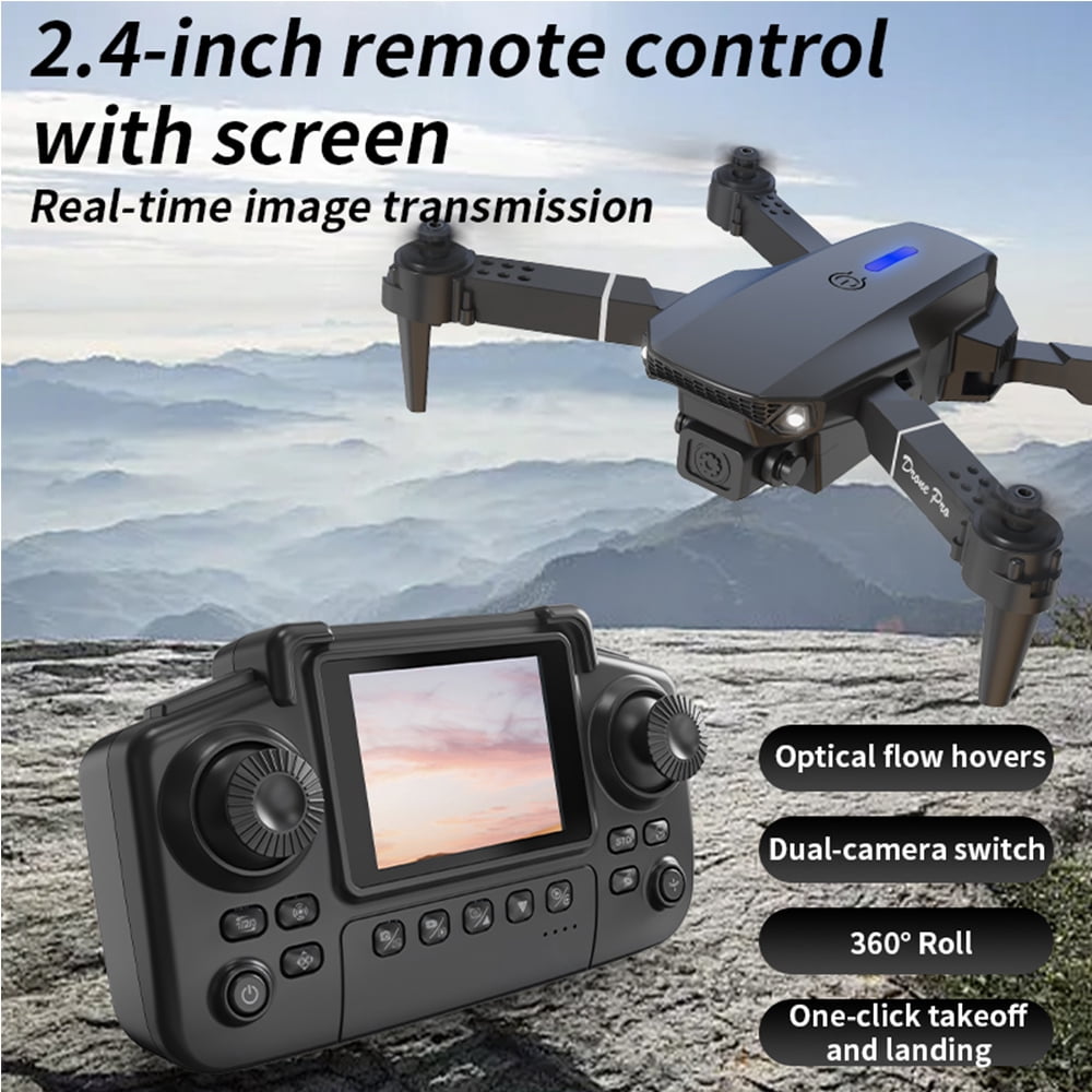 Drone with HD Dual Camera, Foldable FPV Quadcopter,RC Drone for Adults and Childers Toys Gifts, Black,3 Battery